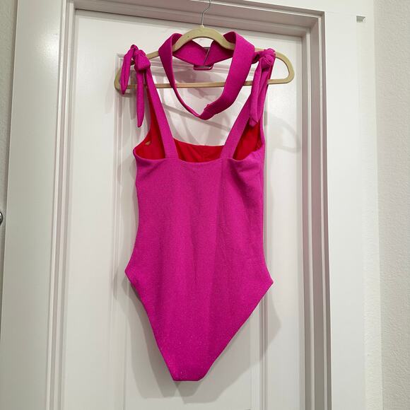 NEW Beach Riot Sydney Belted One Piece Swimsuit in Pink Size Medium - Picture 6 of 8